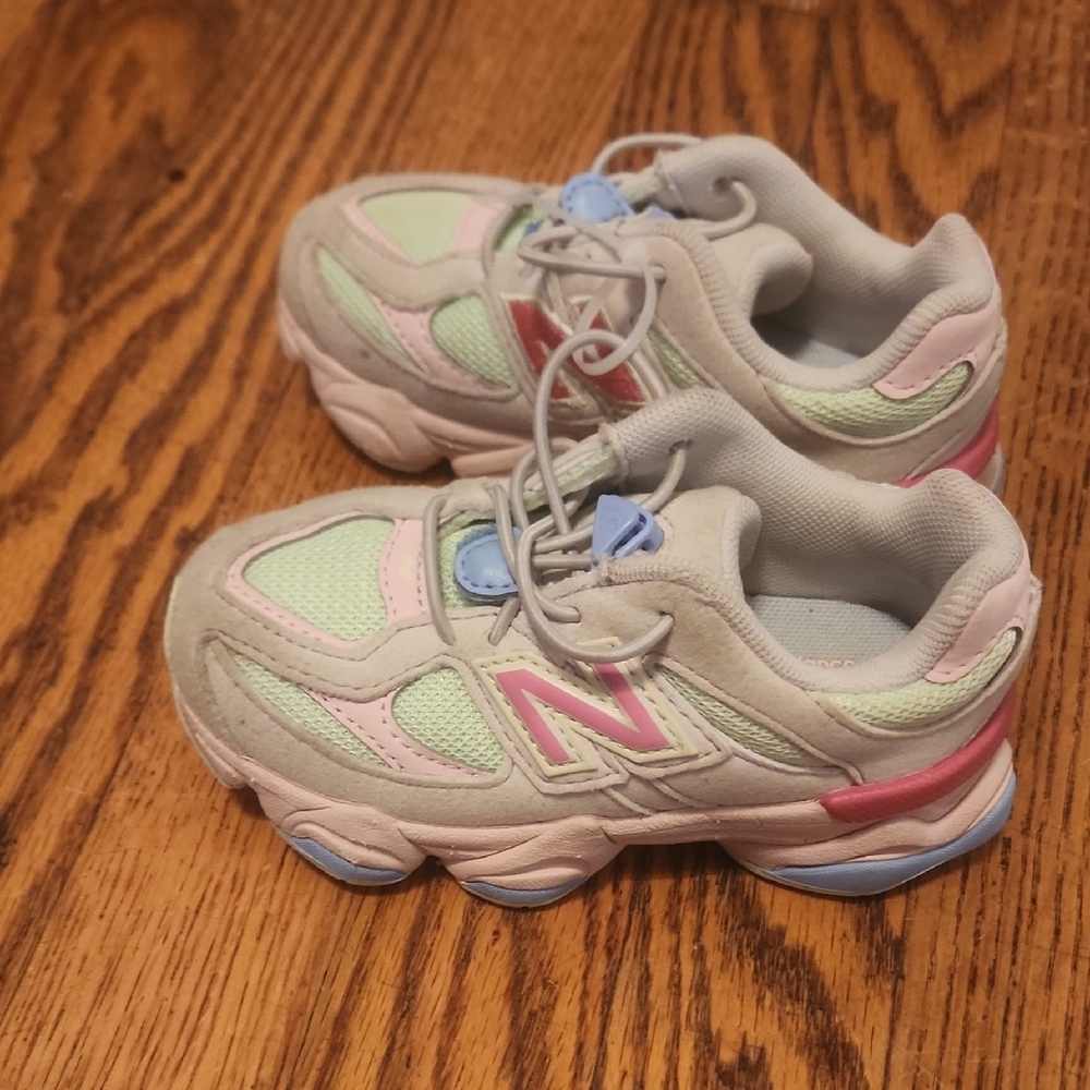 New Balance Kids Pastel Mesh & Suede Sneakers - Pink, Mint & Light Blue